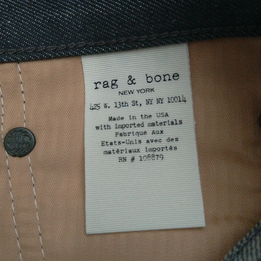 Rag bone fit 2 slim mid rise tailored raw grey denim jeans men's Sz 34w/32L - Picture 10 of 14